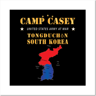 Camp Casey - Tongduchon - South Korea w Map - Vert Posters and Art